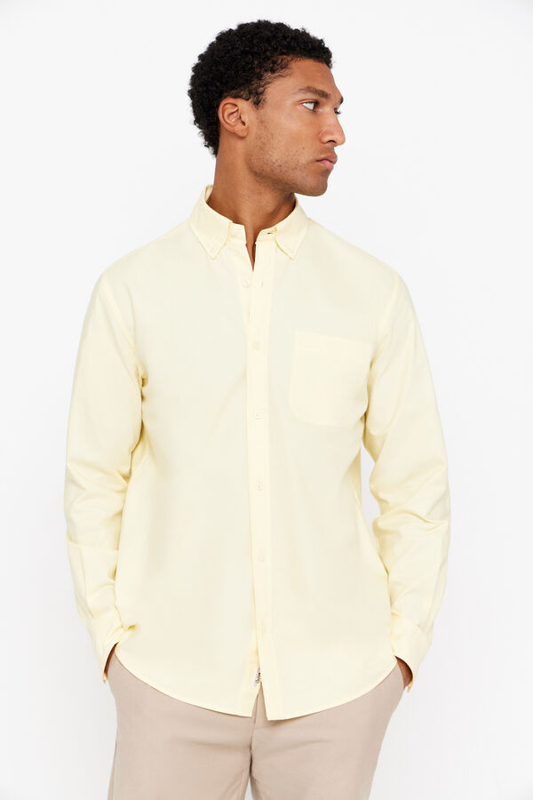 Cortefiel Plain Oxford shirt Yellow