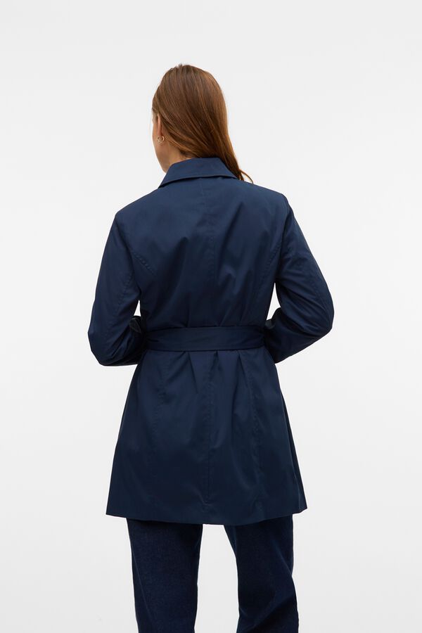 Vero Moda Women's 3/4 trench coat with belt Navy