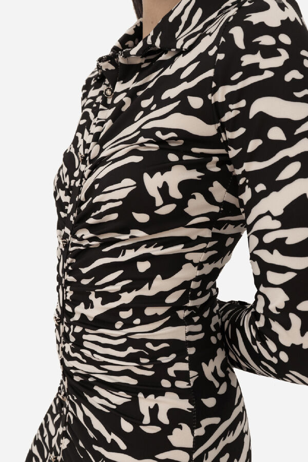 Cuplé Vestido de cintura alta Multicolorido