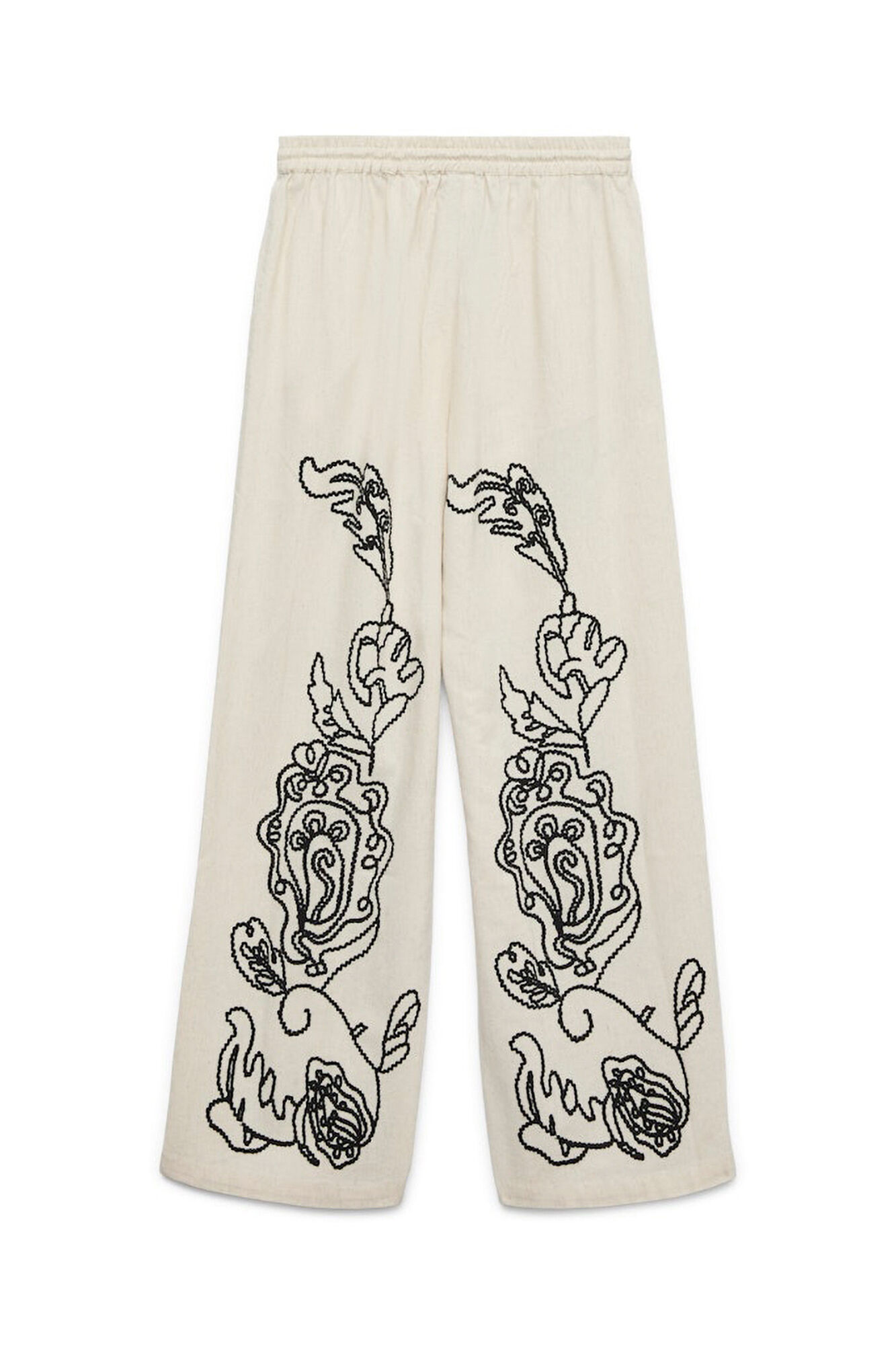 Vero Moda Cal&ccedil;a comprida de linho estampado 