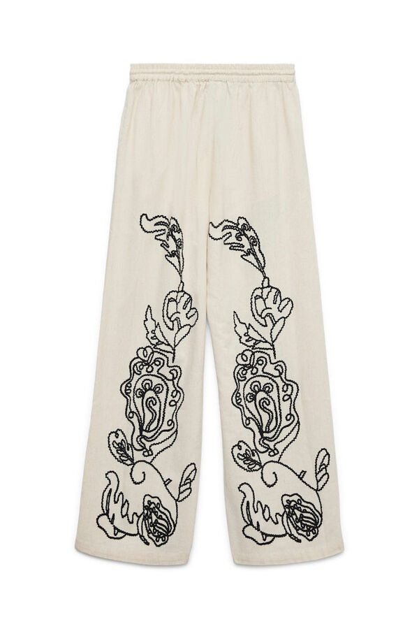 Vero Moda Calça comprida de linho estampado  Cinzento