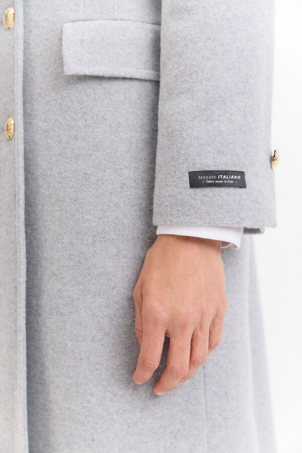 Cortefiel Long military coat Grey