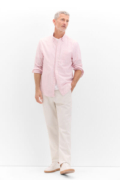 Cortefiel striped flamé shirt Pink