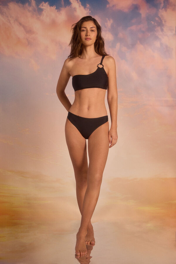 Cortefiel Asymmetric bikini top Black