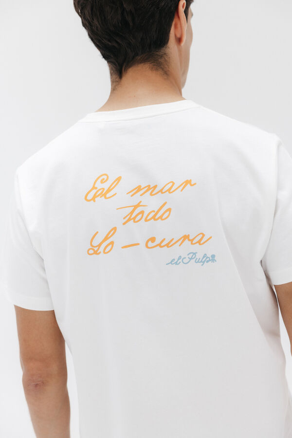 elPulpo Camiseta O mar cura tudo Branco