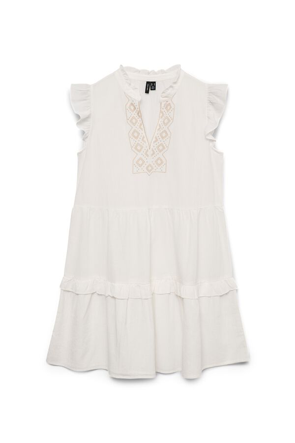 Vero Moda Vestido curto de algod&atilde;o Branco