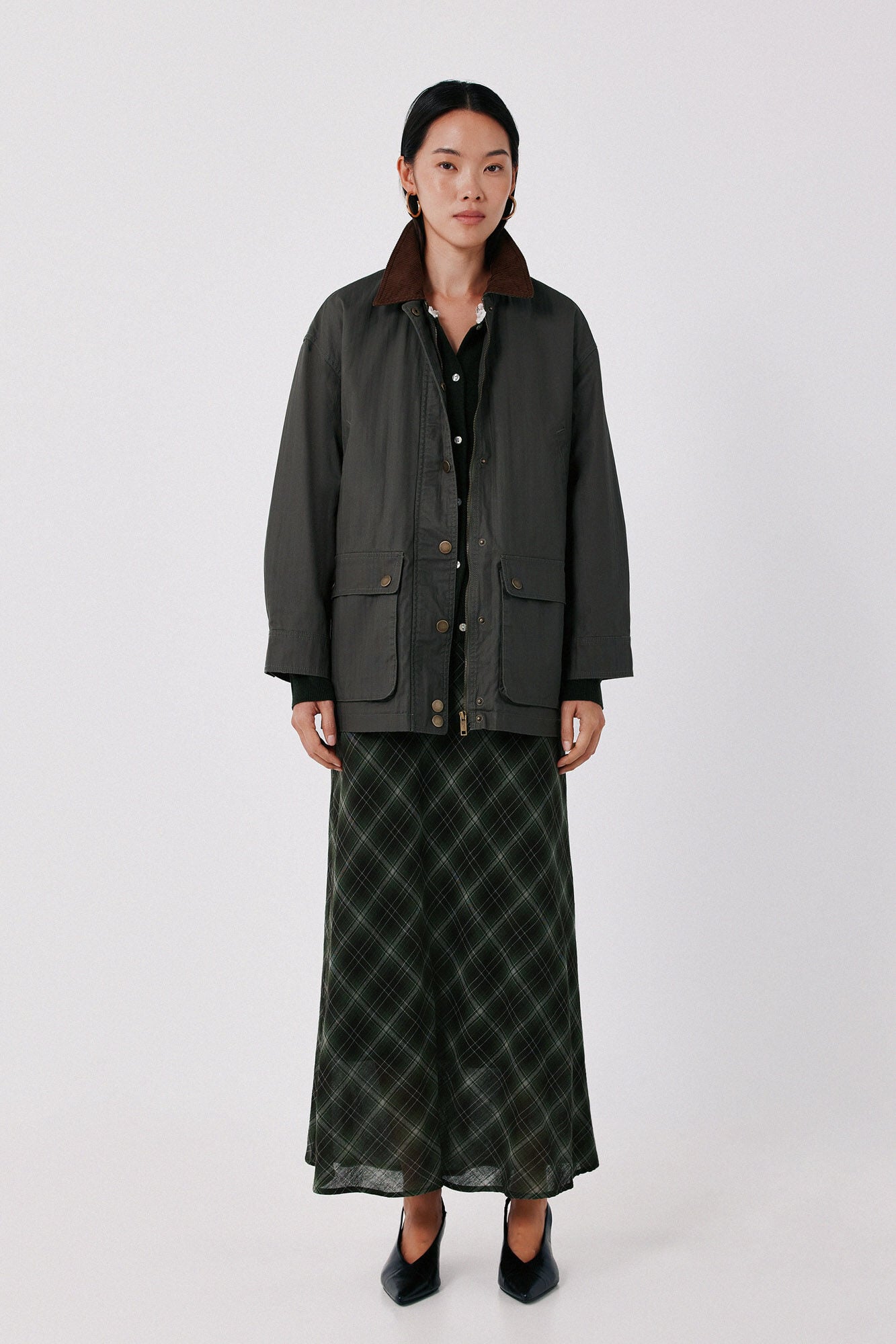 Cortefiel Long waxed parka