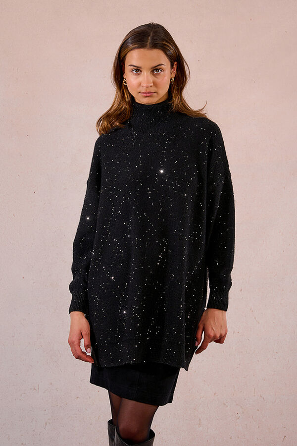 Molly Bracken Camisola de manga comprida com miçangas brilhantes Preto