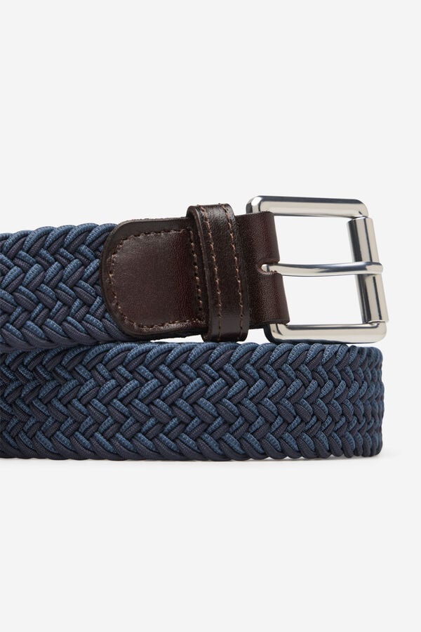 Cortefiel Elastic braided belt Navy