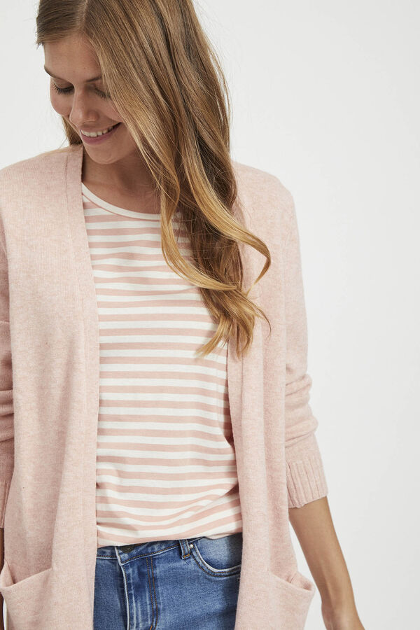 Cortefiel Women's midi cardigan with long sleeves  Pink