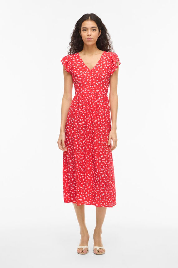 Vestido midi estampado de viscosa