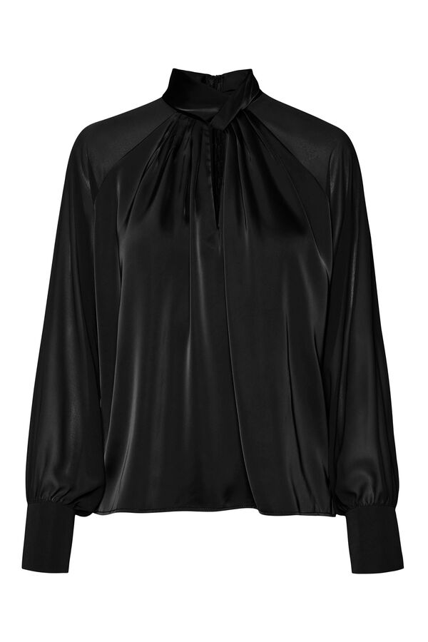 Cortefiel Satin-effect blouse  Black