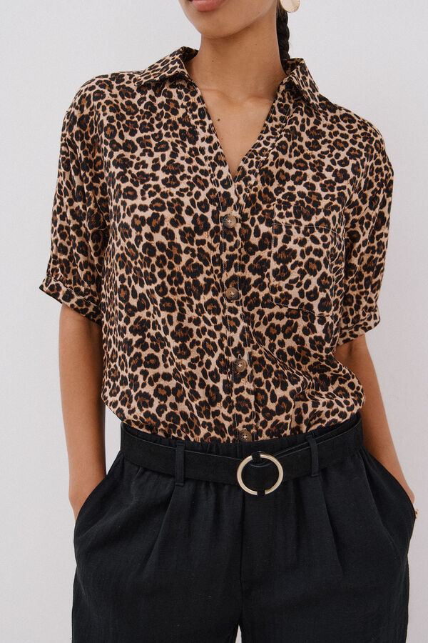 Cortefiel Animal print shirt Multicolour