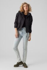 Vero Moda Parka curta com fecho-&eacute;clair oculto Preto