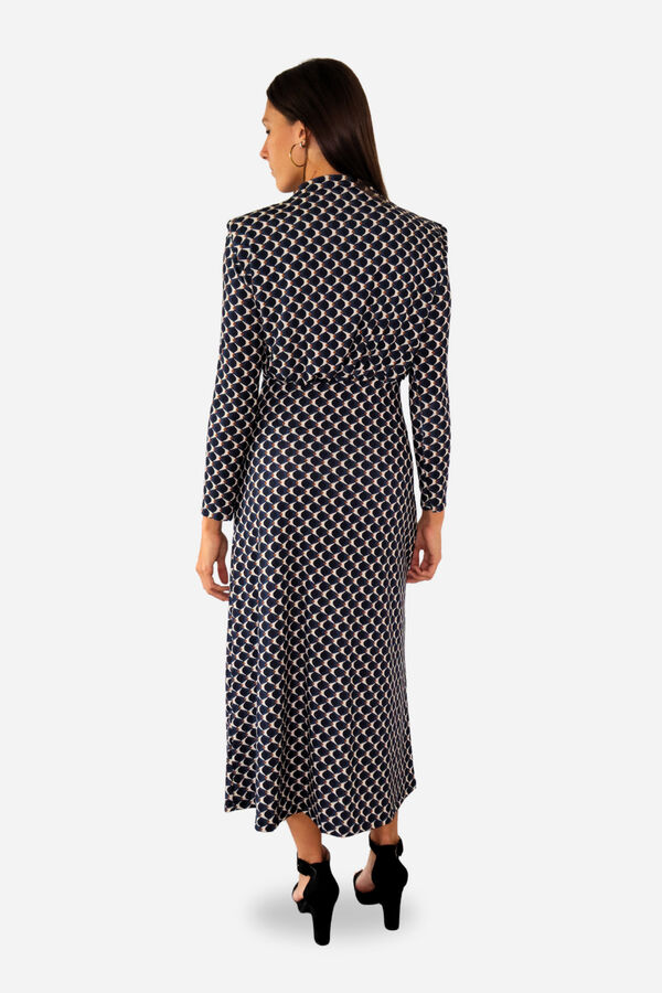 Cuplé Vestido midi de malha estampado Azul