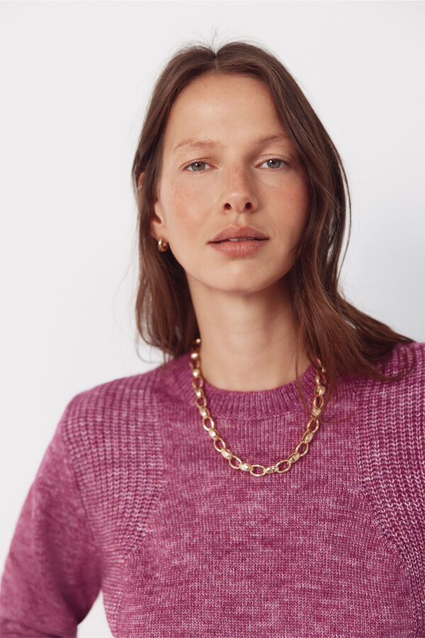 Cortefiel Combined knit jumper Purple