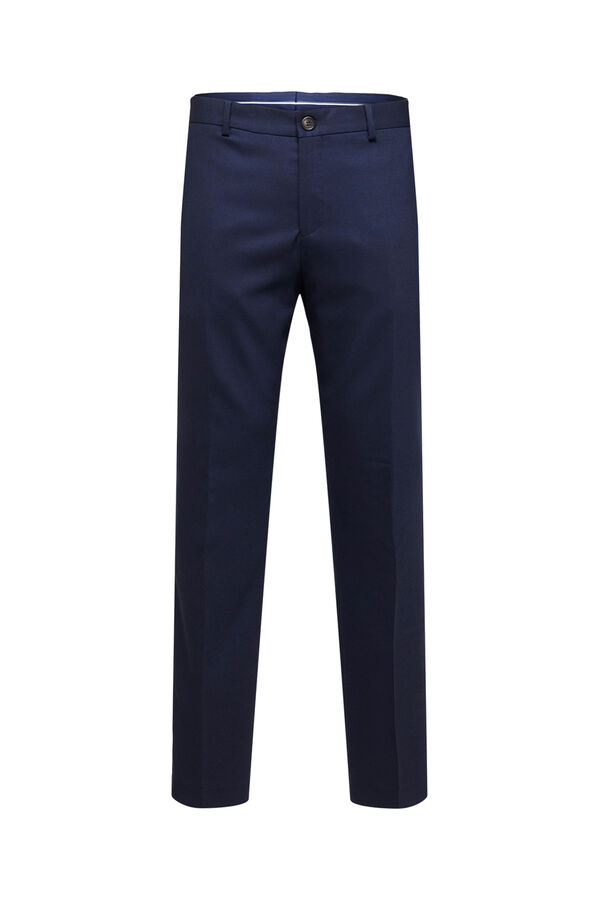 Selected Terno slim fit de duas peças em lã fria Azul
