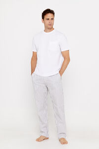 Cortefiel Jersey-knit and cloth pyjama set White