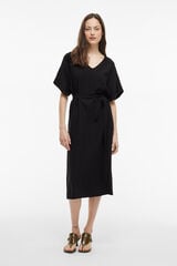Vila Vestido midi manga 2/4 con viscosa Negro
