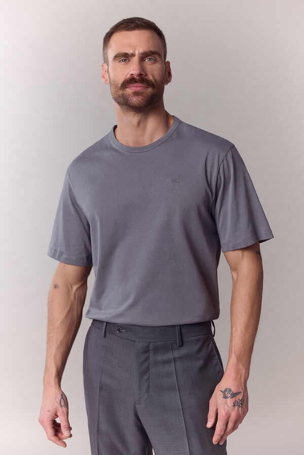 OOTO Camiseta b&aacute;sica ligera Gris