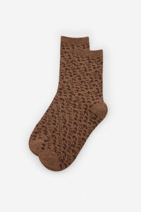 Cortefiel Leopard Better Cotton long socks Orange