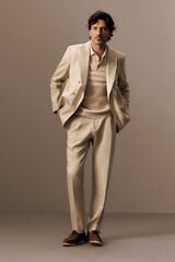 OOTO Linen blend double-breasted blazer Beige