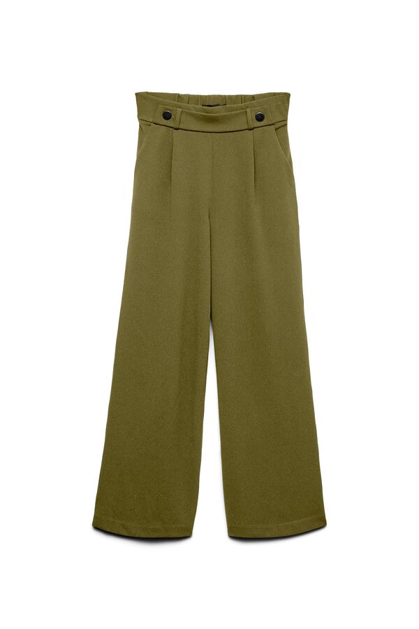 Vero Moda Cal&ccedil;as compridas com bot&otilde;es Verde