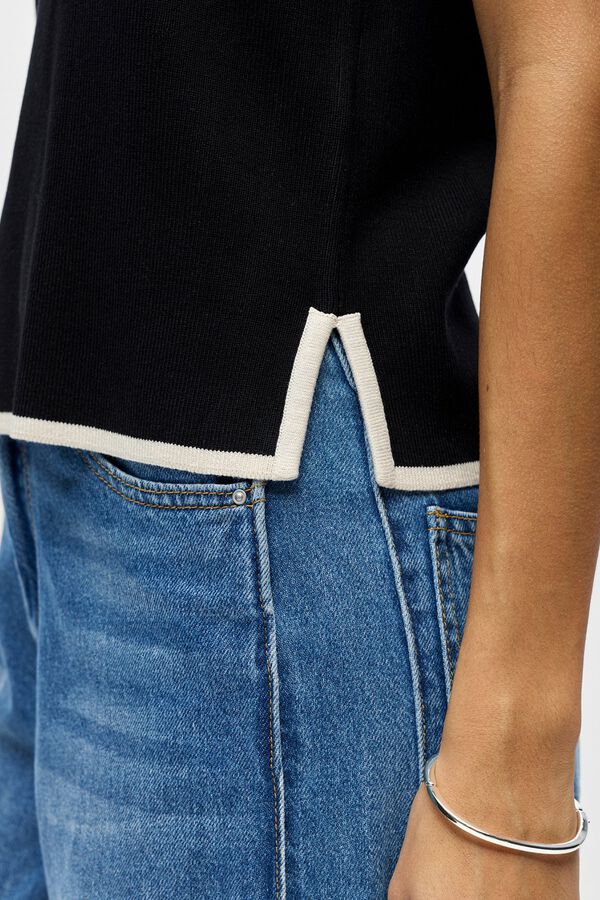 Object Contrast knit top Black