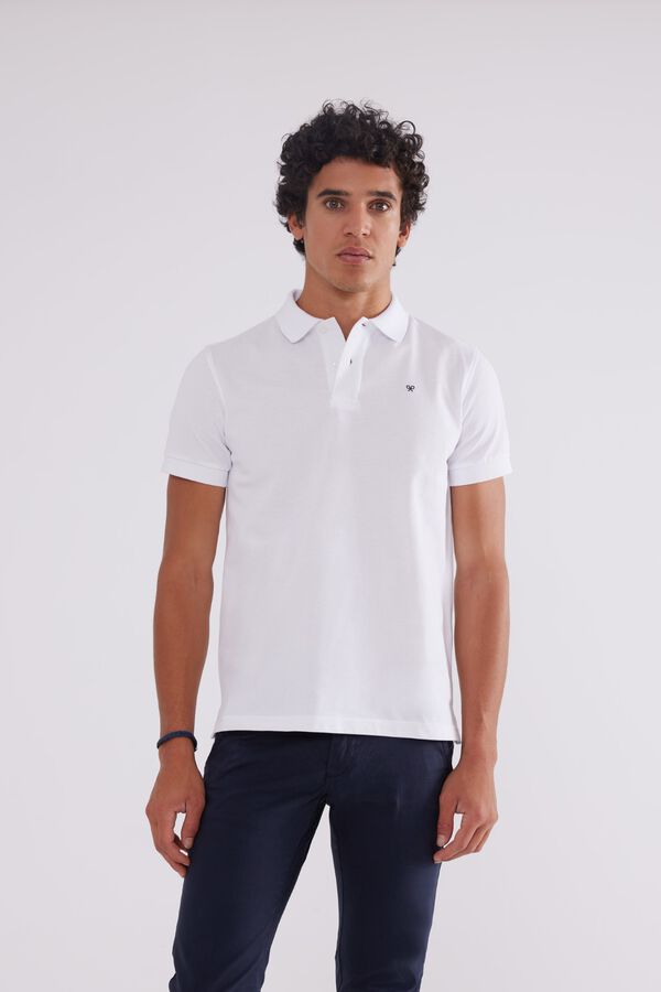 Silbon White trend polo shirt White