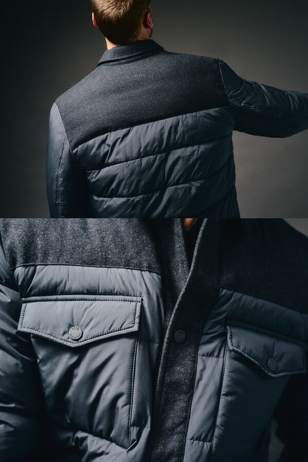 OOTO Sobrecamisa acolchoada com bolsos Azul