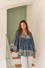 Jaase Blusa estampado Paloma Nico Azul