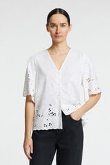 Selected Femme Camisa com detalhe bordado Branco