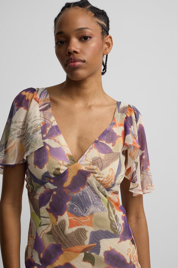 Silbon Vestido comprido estampado de flores Multicolorido