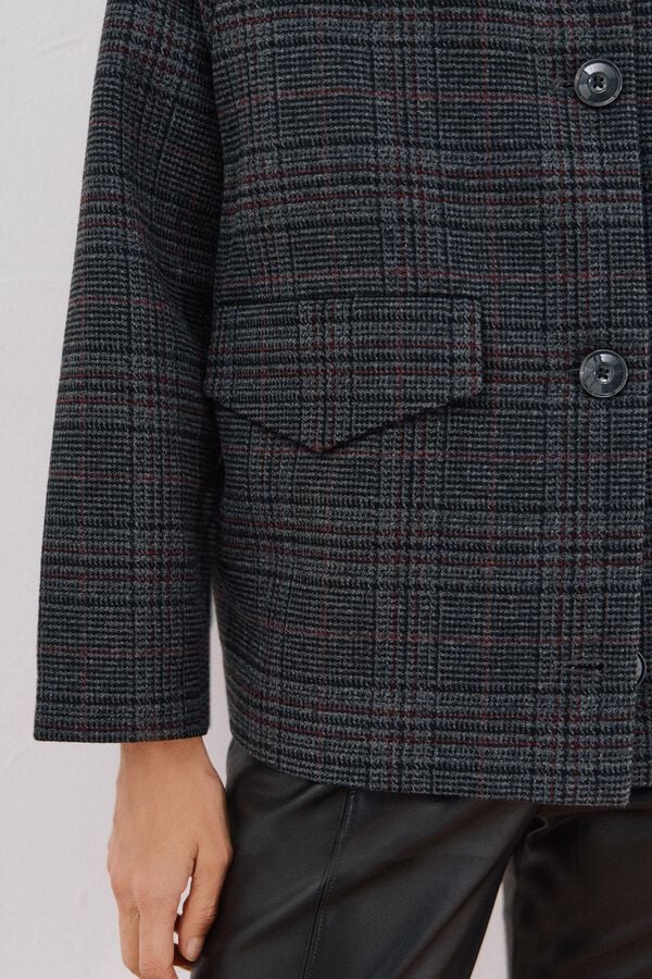 Cortefiel Sobretudo tecido curto Cinzento