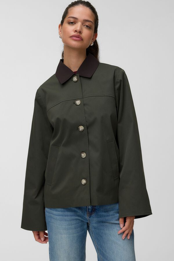 Vero Moda Gabardina com gola em contraste Verde