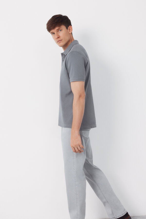 Cortefiel Basic piqué polo shirt Grey