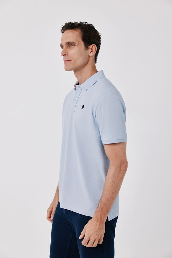 Cortefiel Polo b&aacute;sico piqu&eacute; Azul