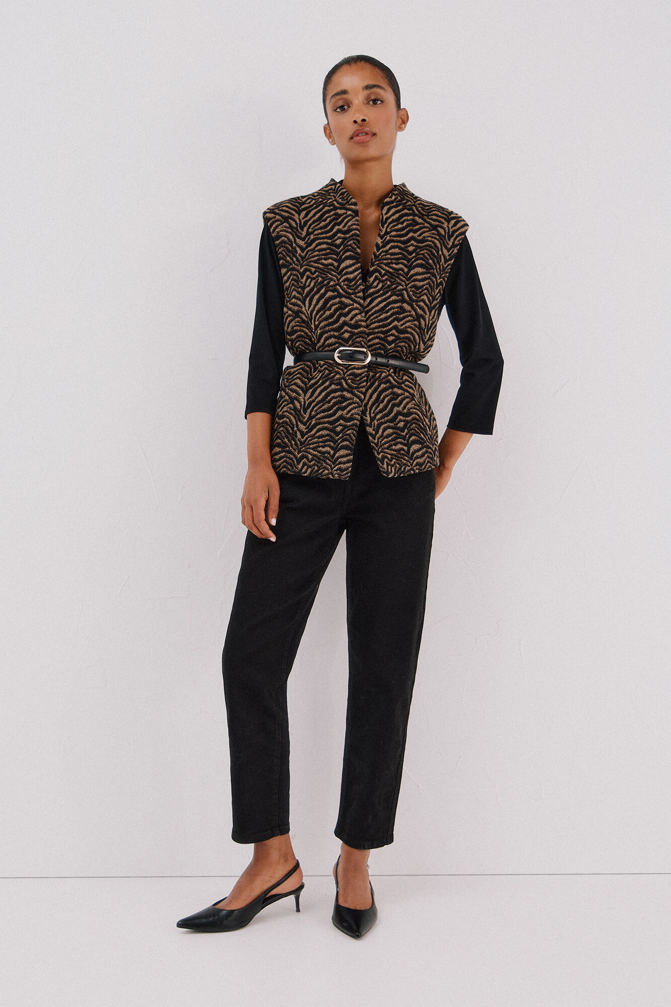 Cortefiel Animal print fabric vest