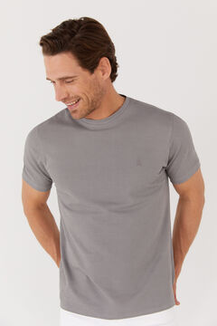 Cortefiel Crew neck piqué T-shirt Gray