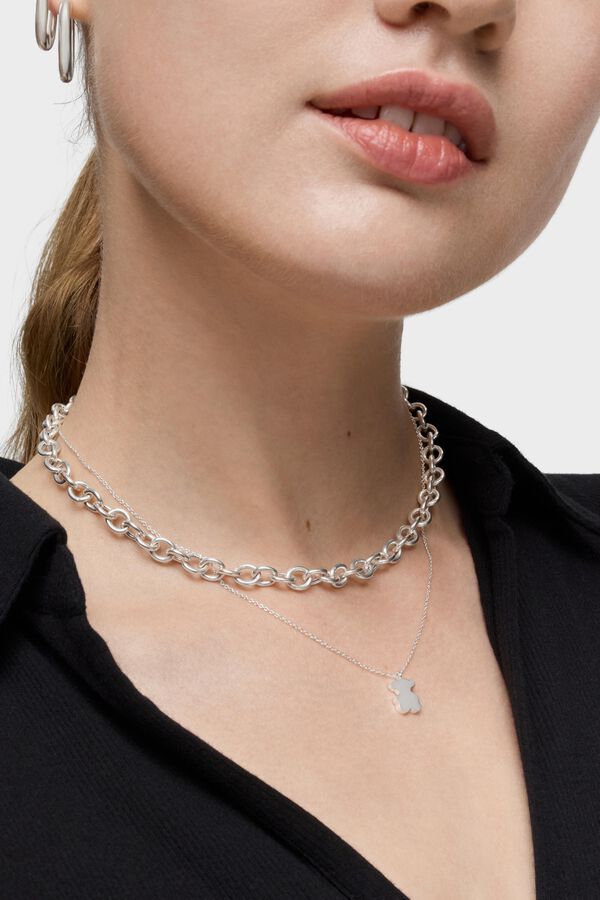 Tous Collar corto plata Sweet Dolls Gris