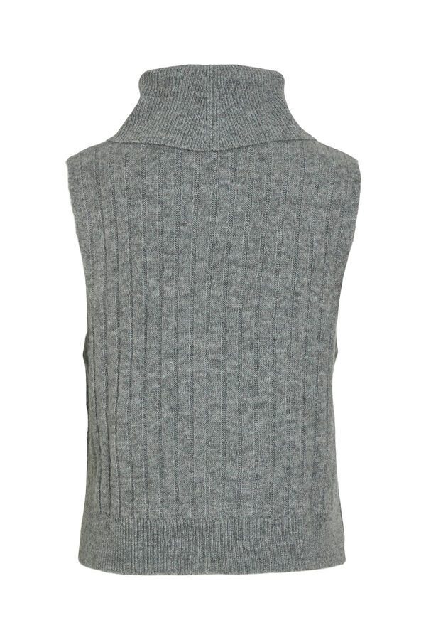 Vila Jersey-Knit neck gilet Grey