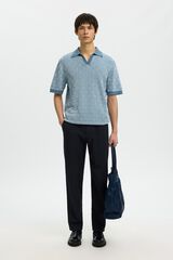 Selected Cal&ccedil;as chino de linho Preto