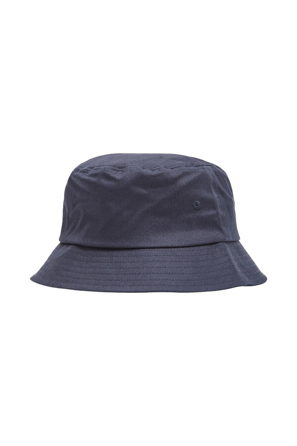 Cortefiel Sombrero Bucket con logo bordado confeccionado 100% con algodón orgánico. Gris oscuro