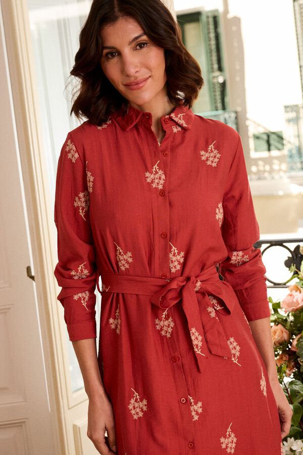 Pol&iacute;n Et Moi Vestido comprido Emma Vermelho