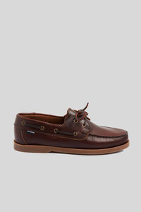 Cortefiel Brown leather deck shoe Brown