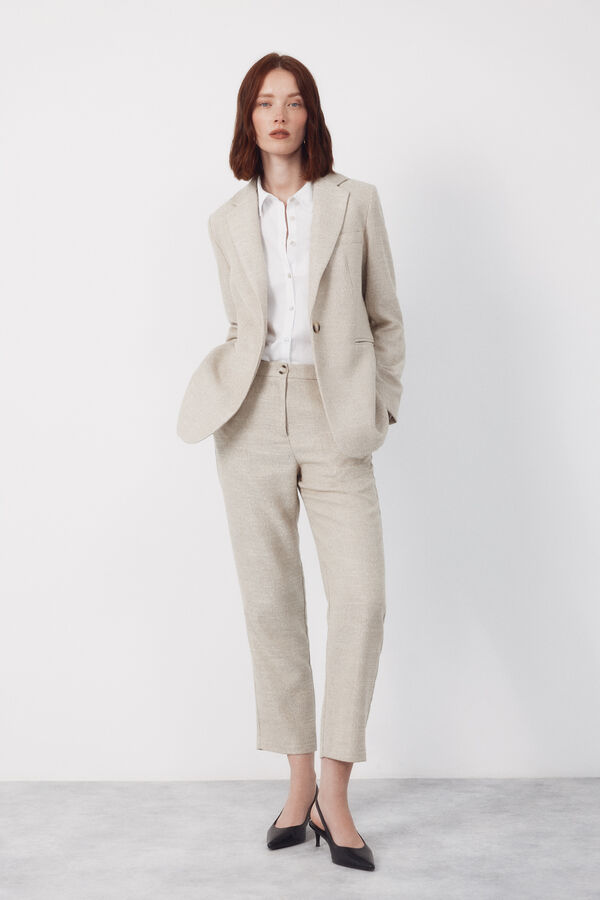 Cortefiel Slim fit trousers Nude