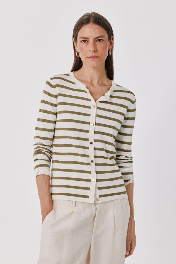 Cortefiel Striped knit jacket Multicolour