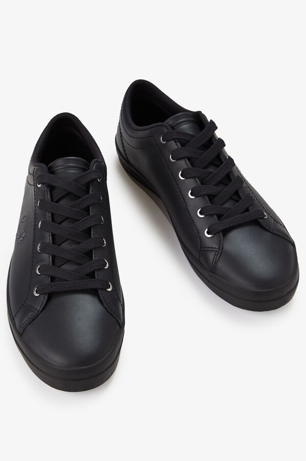 Fred Perry Tênis de couro básico Preto