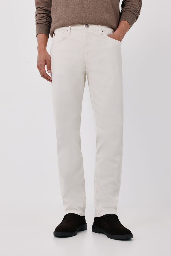 Cortefiel Regular fit 5 pocket jeans Ivory