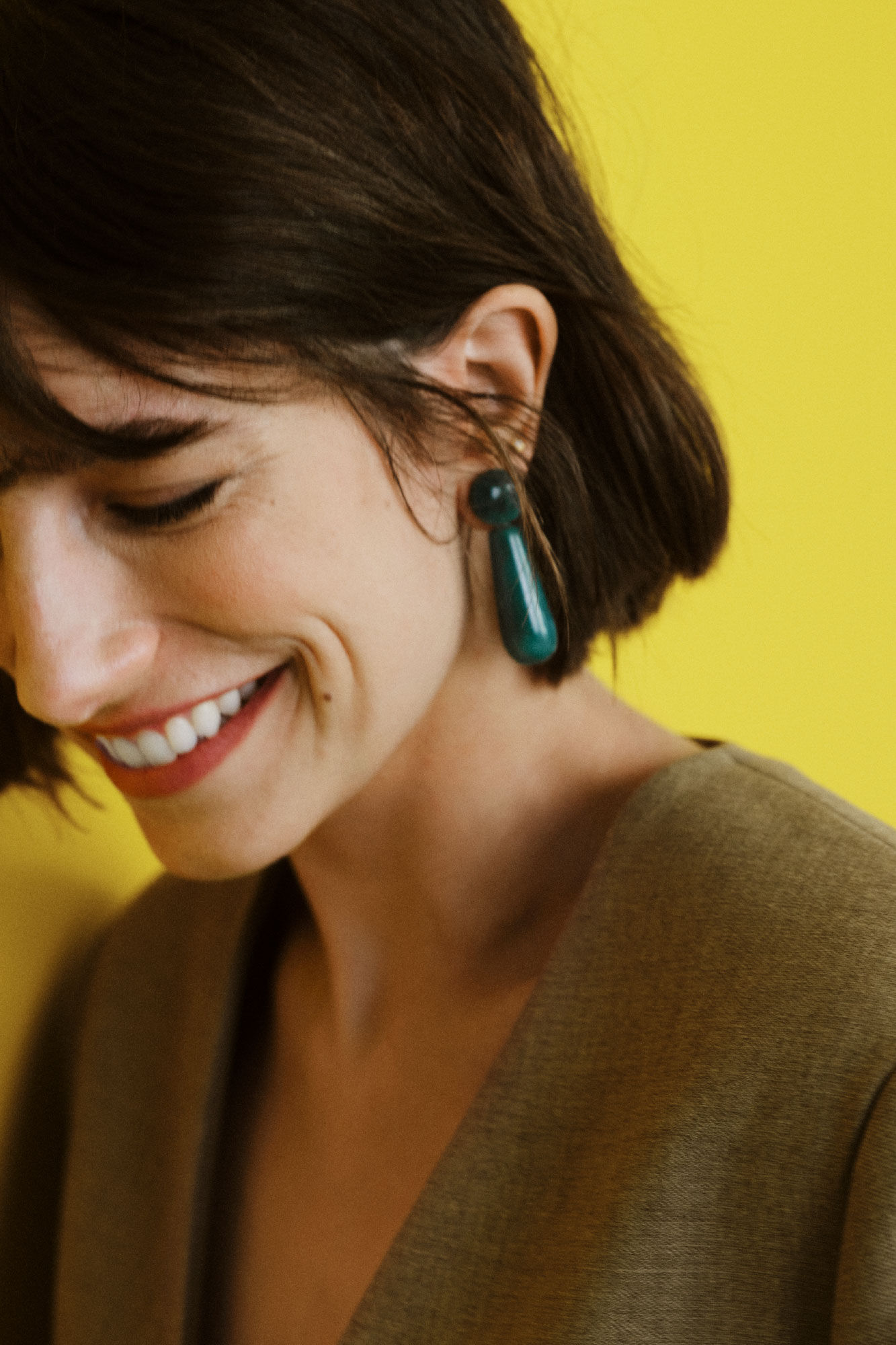 Cortefiel Resin teardrop earrings